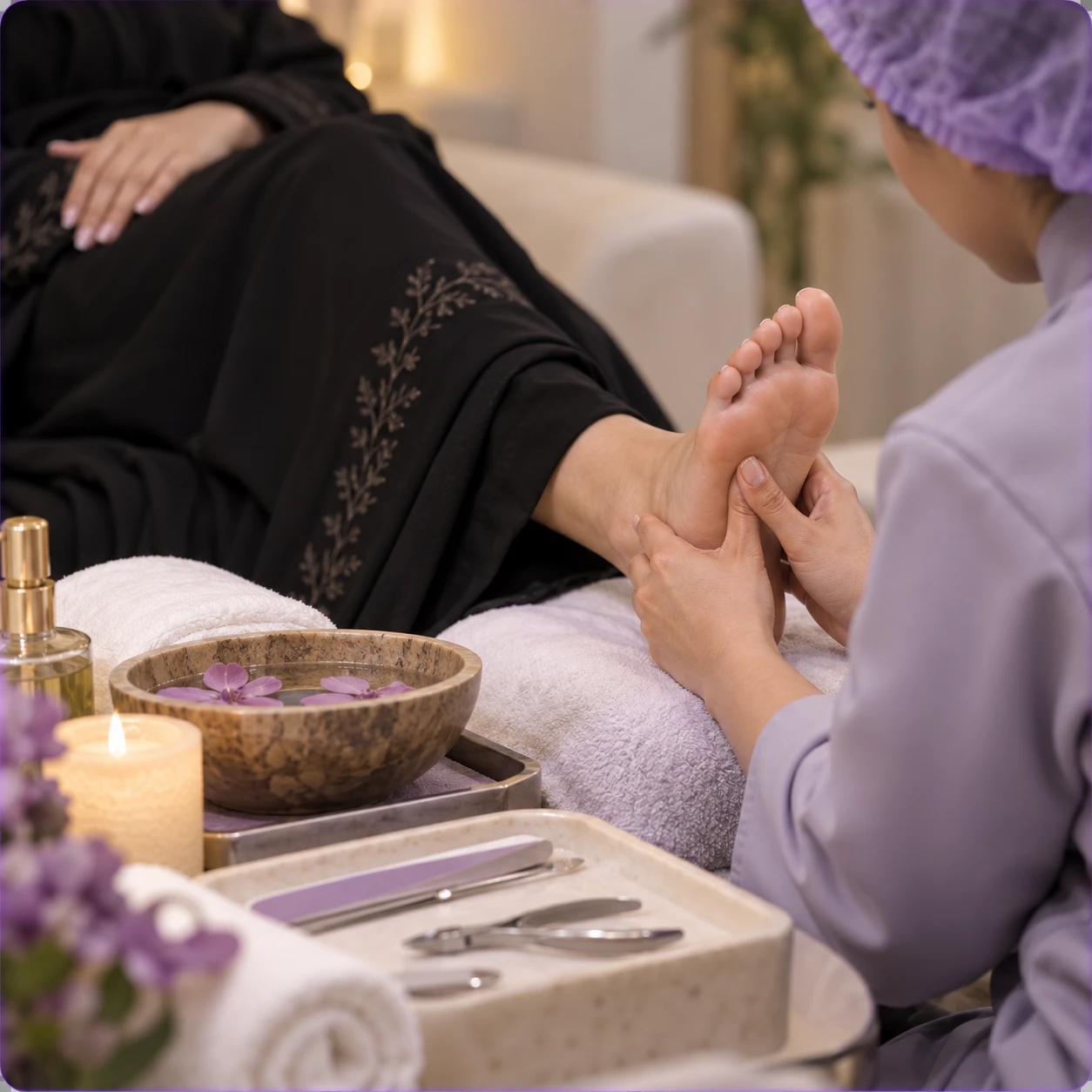 Relaxing Massage + Manicure & Pedicure Package