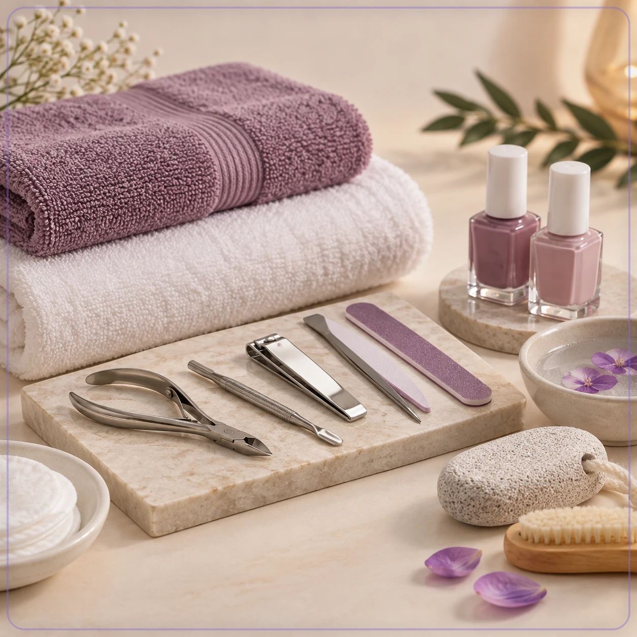 Relaxing massage with pedicure and manicure