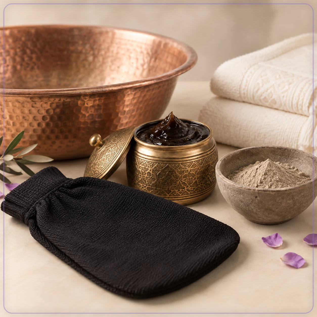 Relaxing massage, manicure and pedicure, and Moroccan bath.