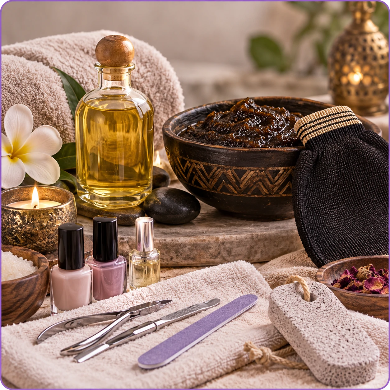 Relaxing massage, manicure and pedicure, and Sudanese *dalka* (traditional body scrub).